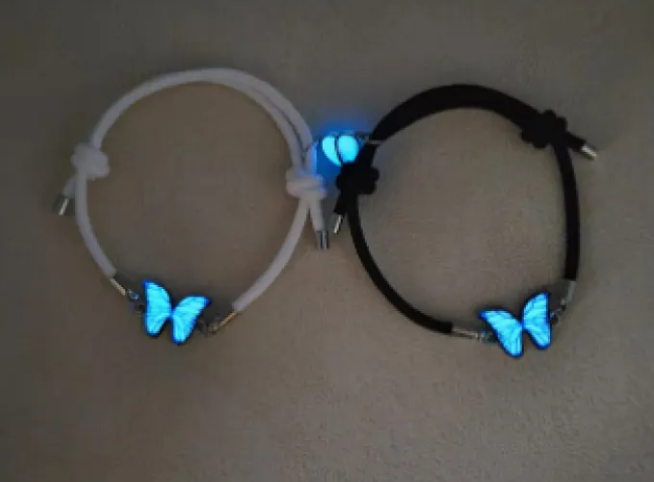 Urban Trendly Blue Luminous Butterfly Necklace Women