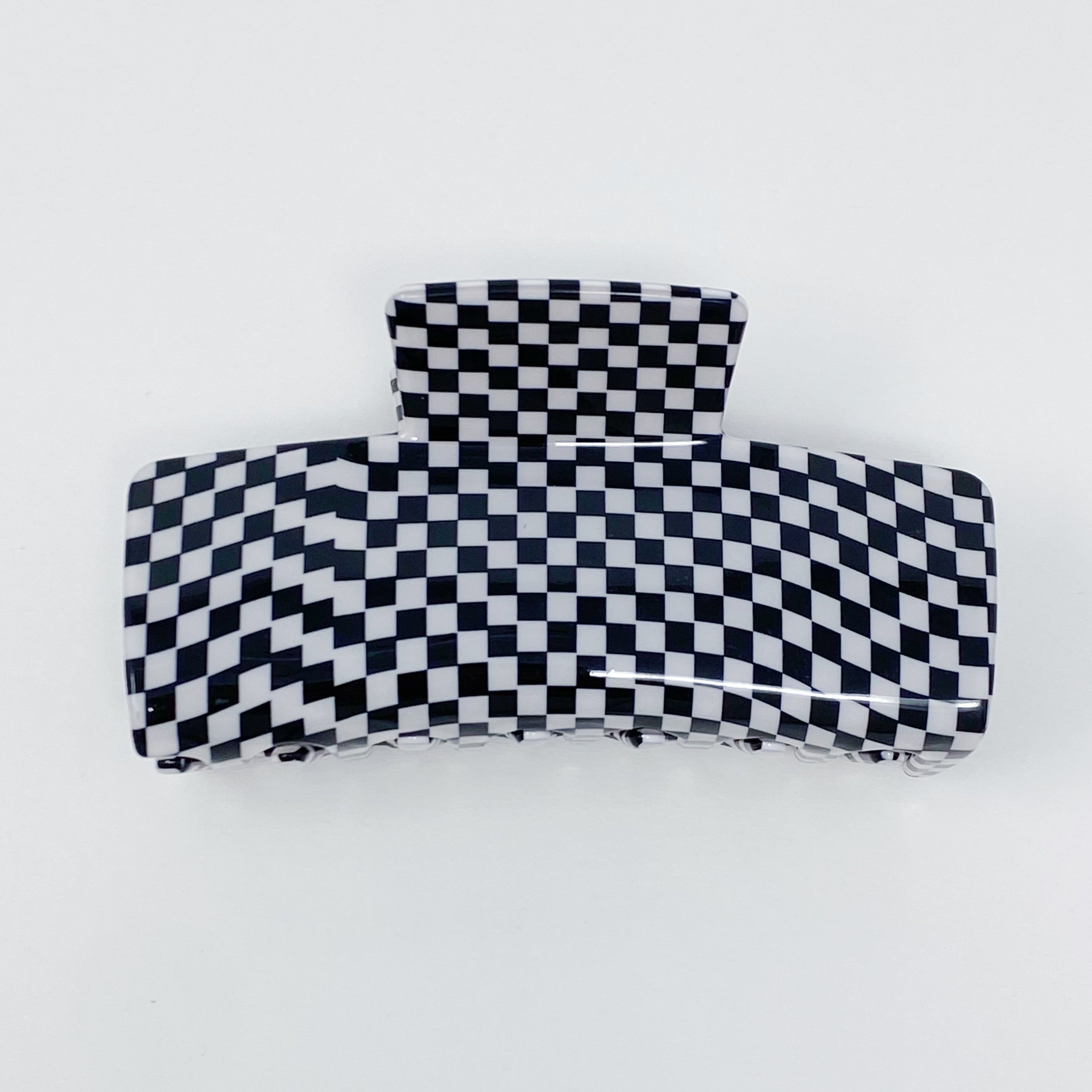 Urban Trendly Oversized Checkered Hair Claw Clip Women