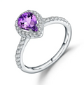 Urban Trendly Gemstone Crystal Ring Sterling Silver Women