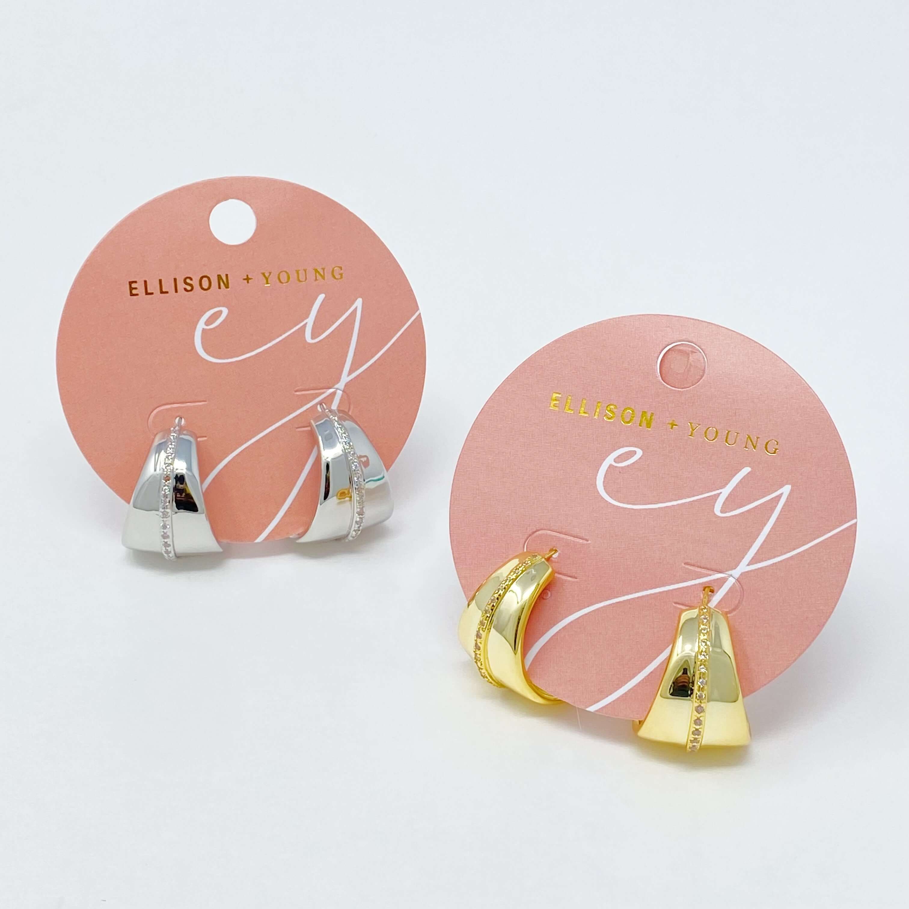 Urban Trendly Gold Hoop Earrings with CZ Sparkle