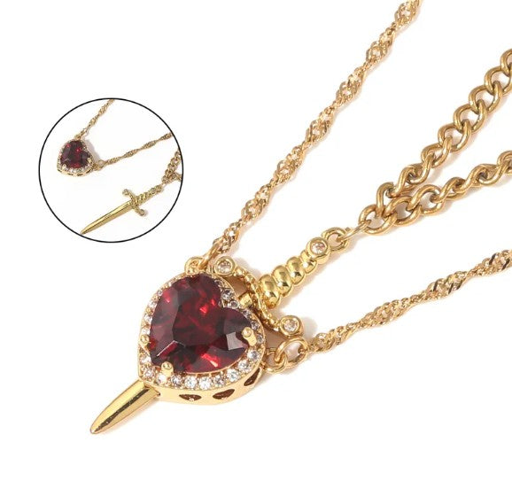 Urban Trendly Love Dagger Couple Necklace Stainless