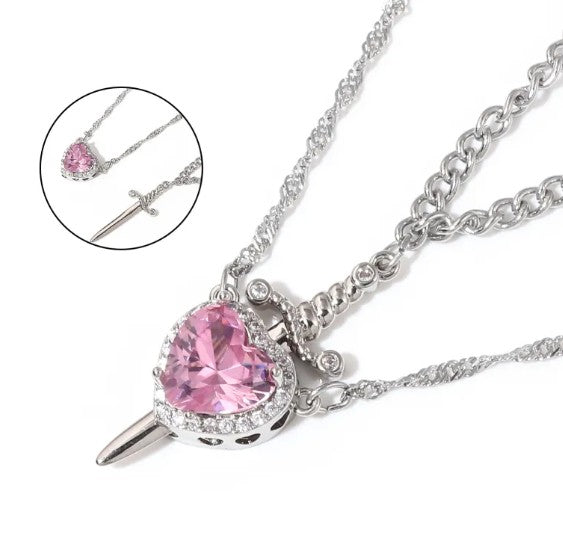 Urban Trendly Love Dagger Couple Necklace Stainless