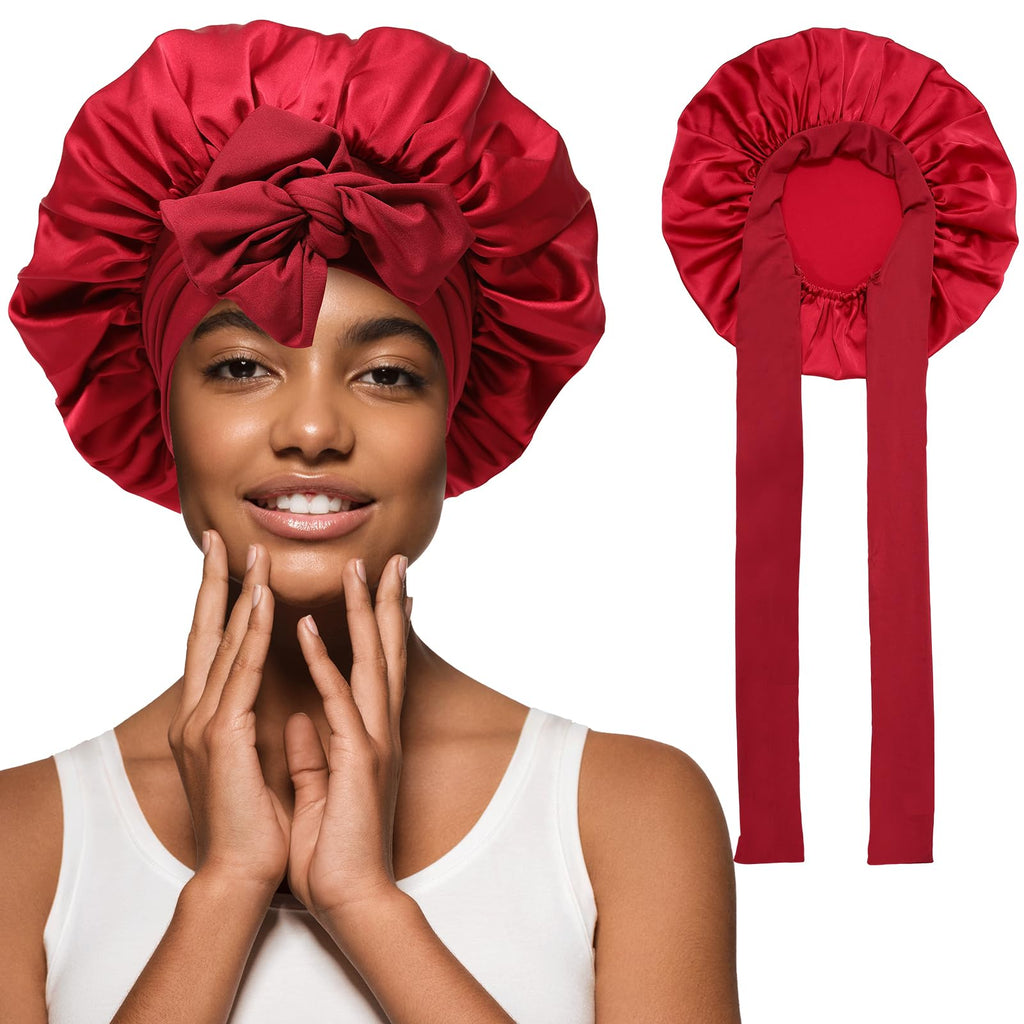 Urban Trendly Satin Hair Bonnet Wide Band Curly Hair