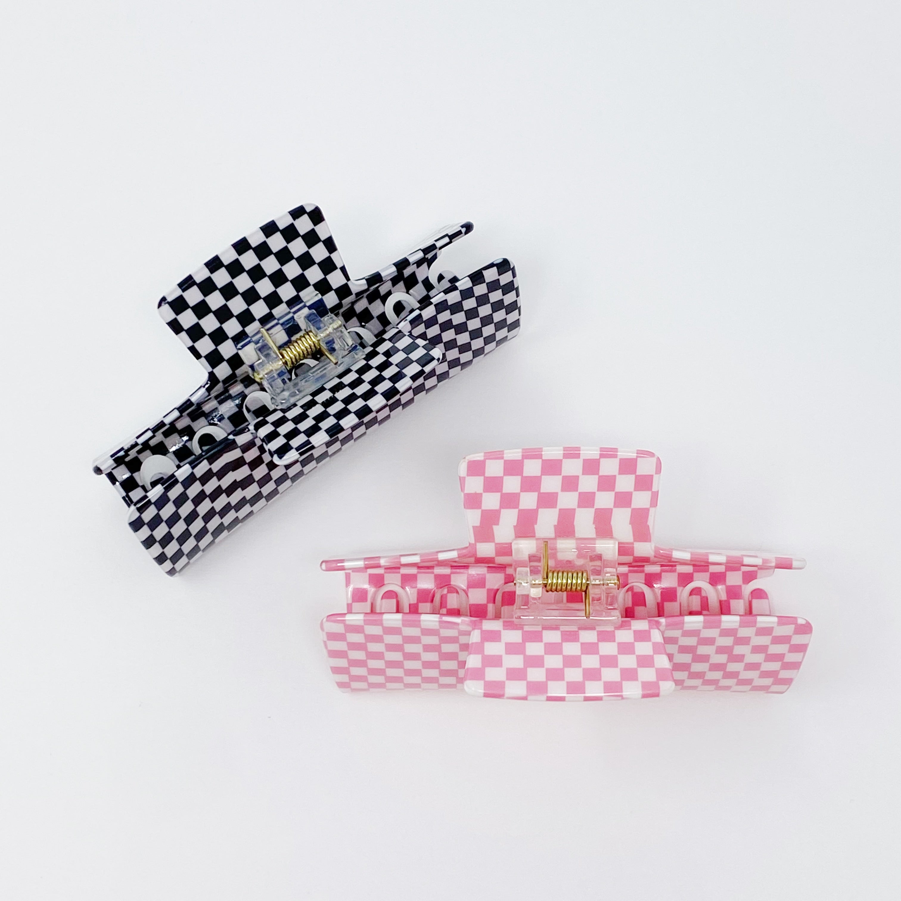 Urban Trendly Oversized Checkered Hair Claw Clip Women