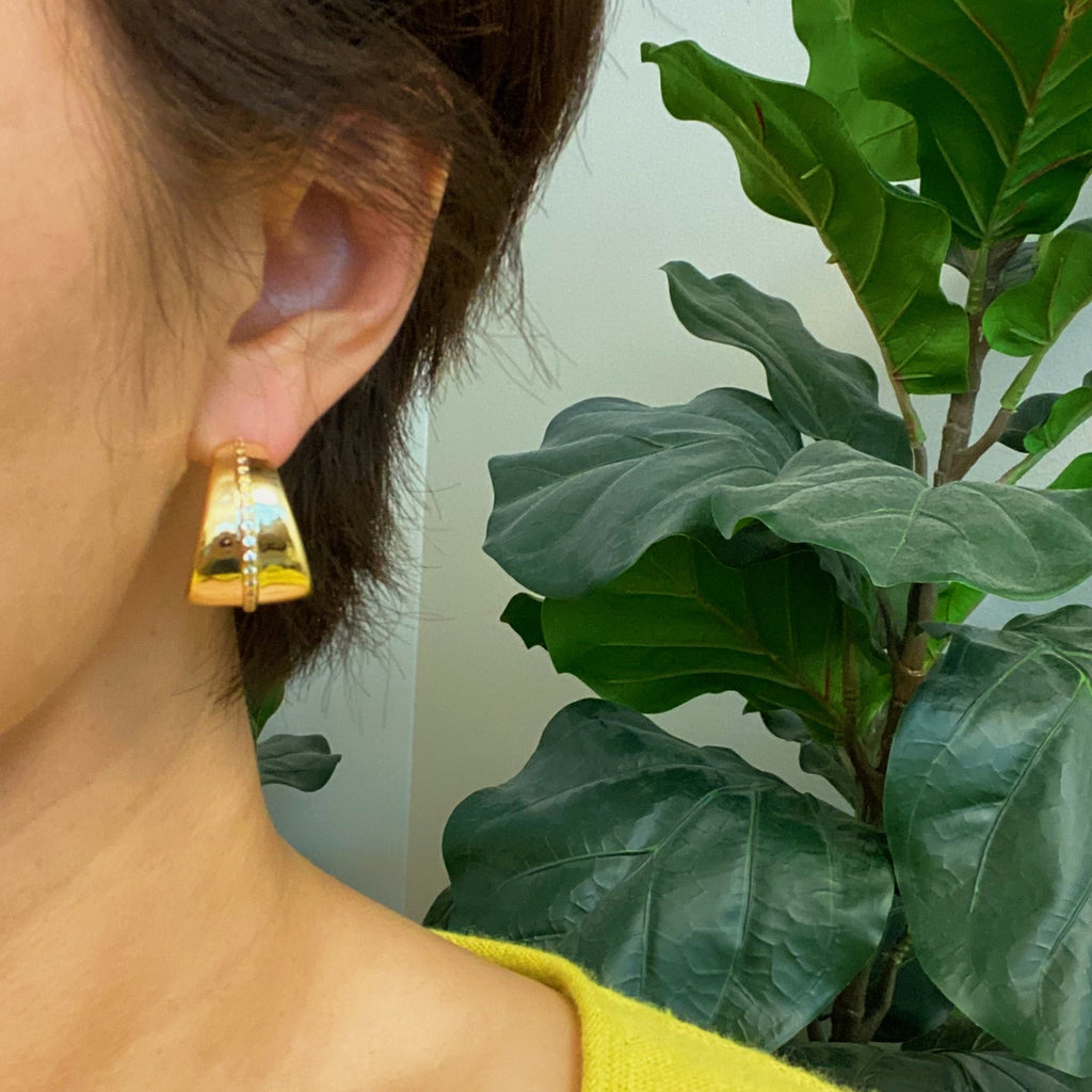 Urban Trendly Gold Hoop Earrings with CZ Sparkle