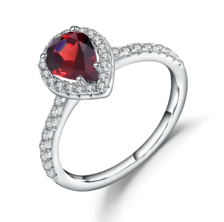 Urban Trendly Gemstone Crystal Ring Sterling Silver Women