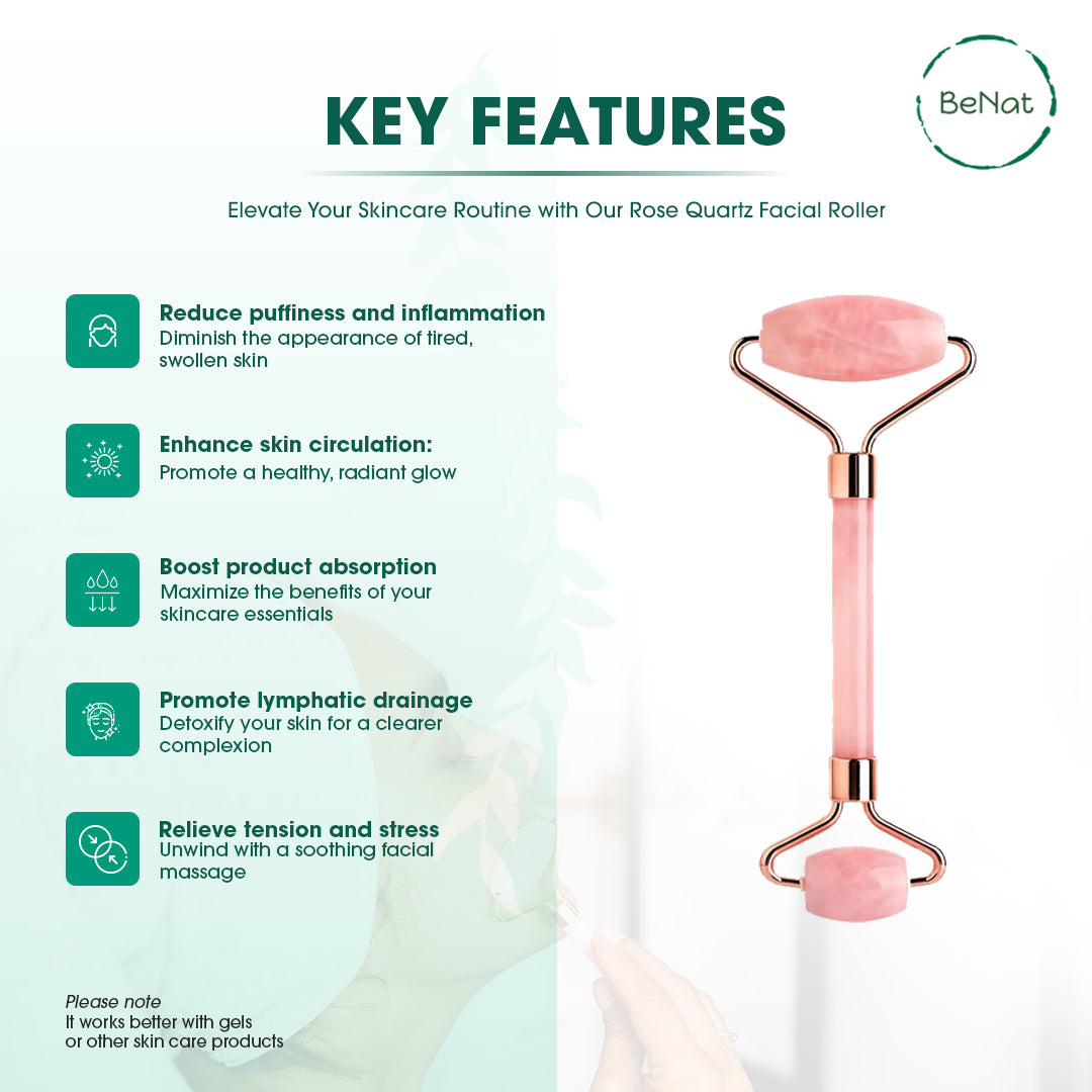 Urban Trendly Rose Quartz Face Roller Skincare Women
