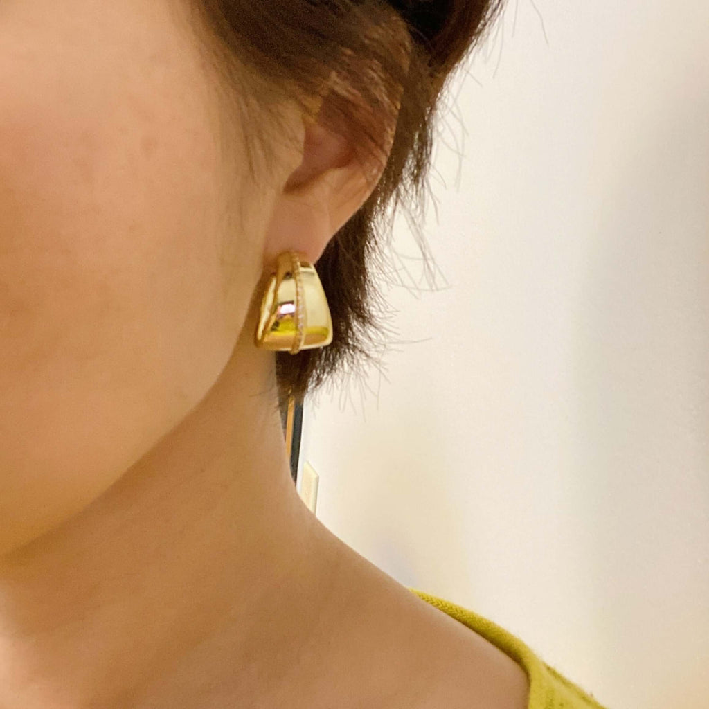 Urban Trendly Gold Hoop Earrings with CZ Sparkle