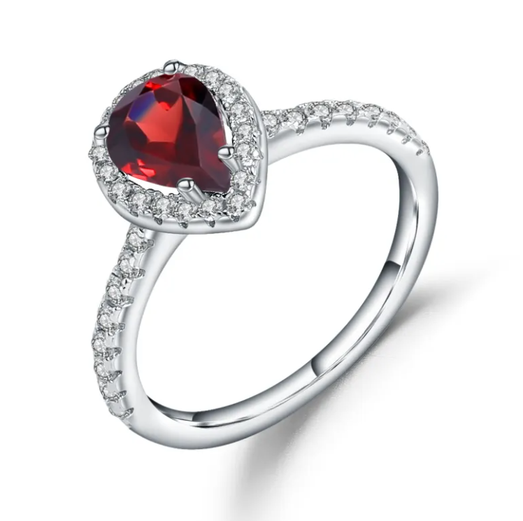 Urban Trendly Gemstone Crystal Ring Sterling Silver Women