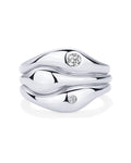 Urban Trendly Rhodium Plated Stackable Rings CZ Women
