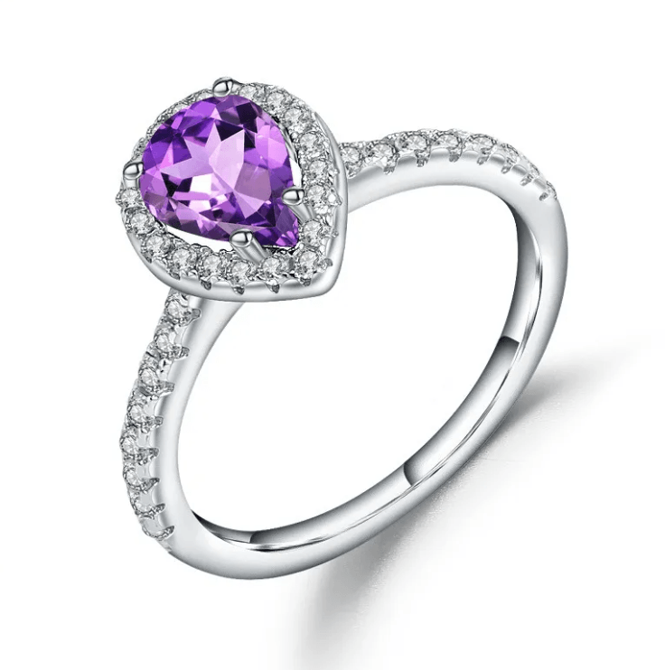 Urban Trendly Gemstone Crystal Ring Sterling Silver Women