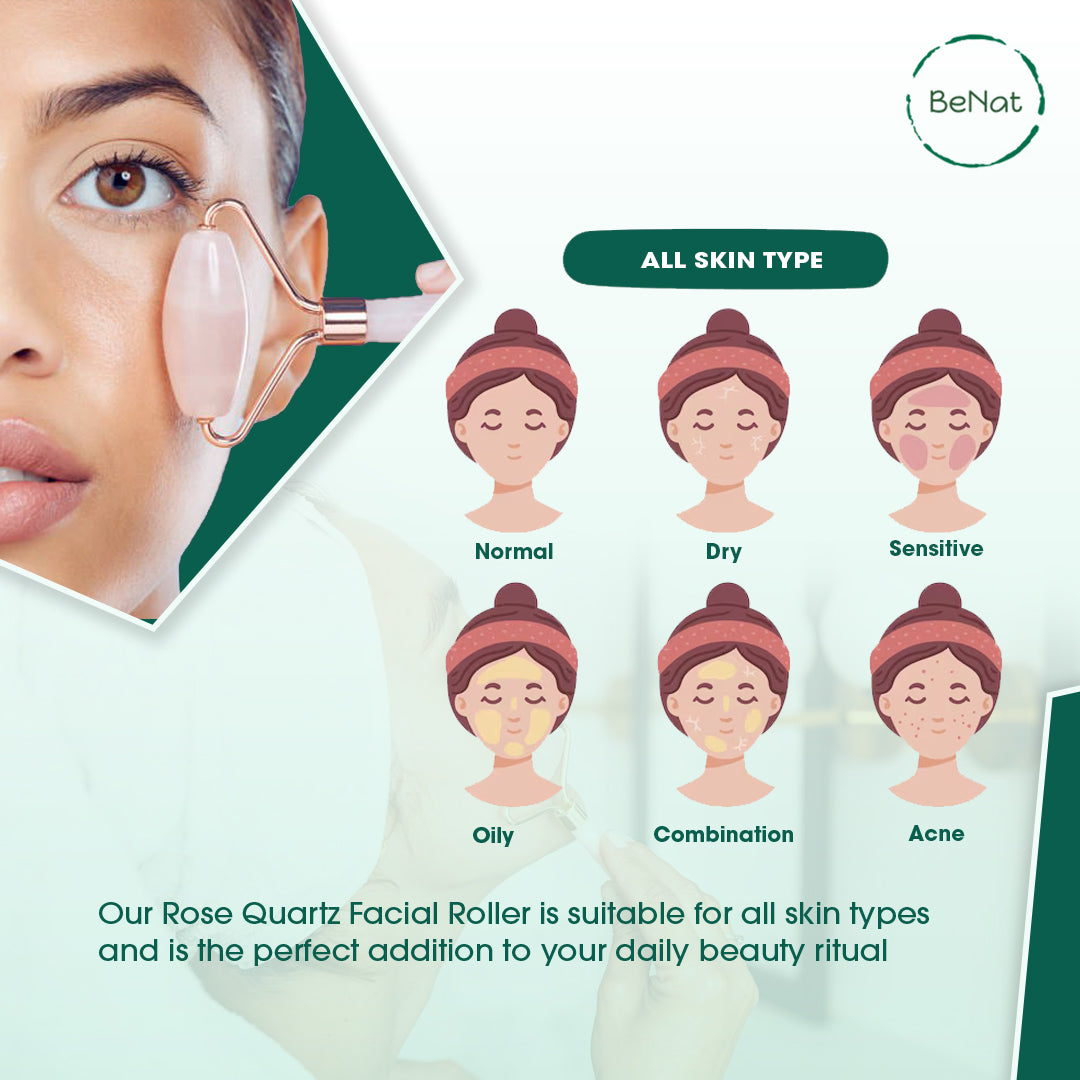 Urban Trendly Rose Quartz Face Roller Skincare Women