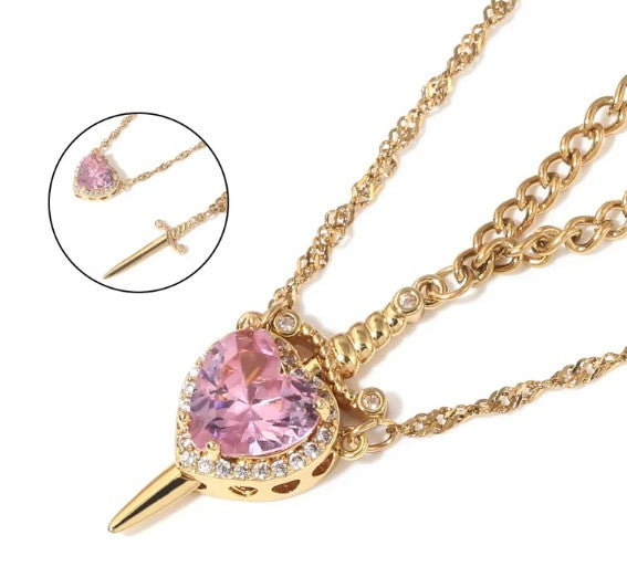Urban Trendly Love Dagger Couple Necklace Stainless