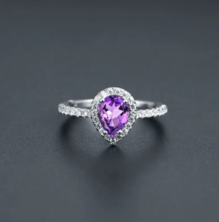 Urban Trendly Gemstone Crystal Ring Sterling Silver Women