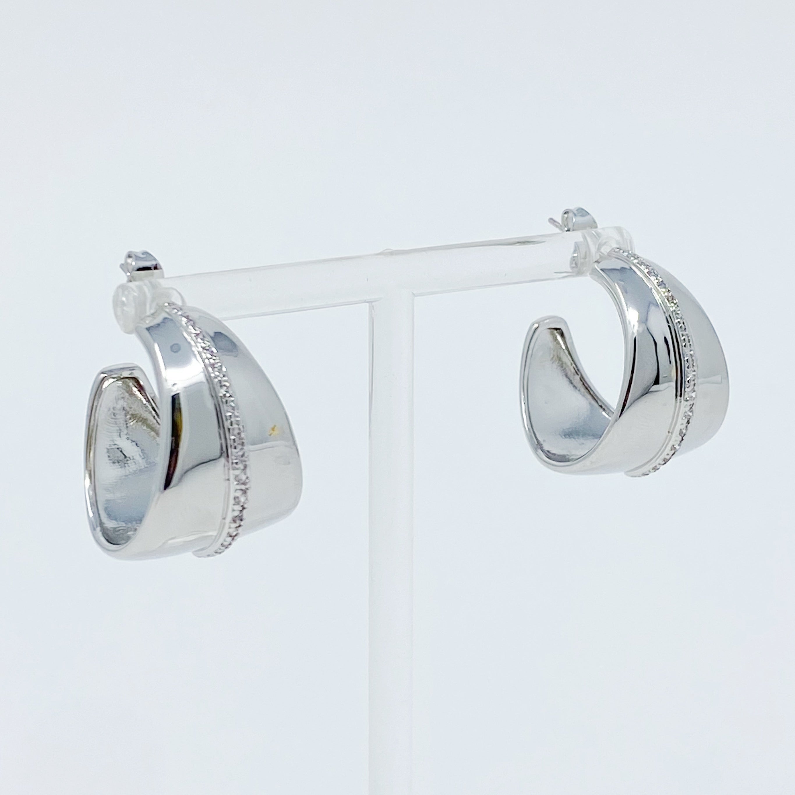 Urban Trendly Gold Hoop Earrings with CZ Sparkle