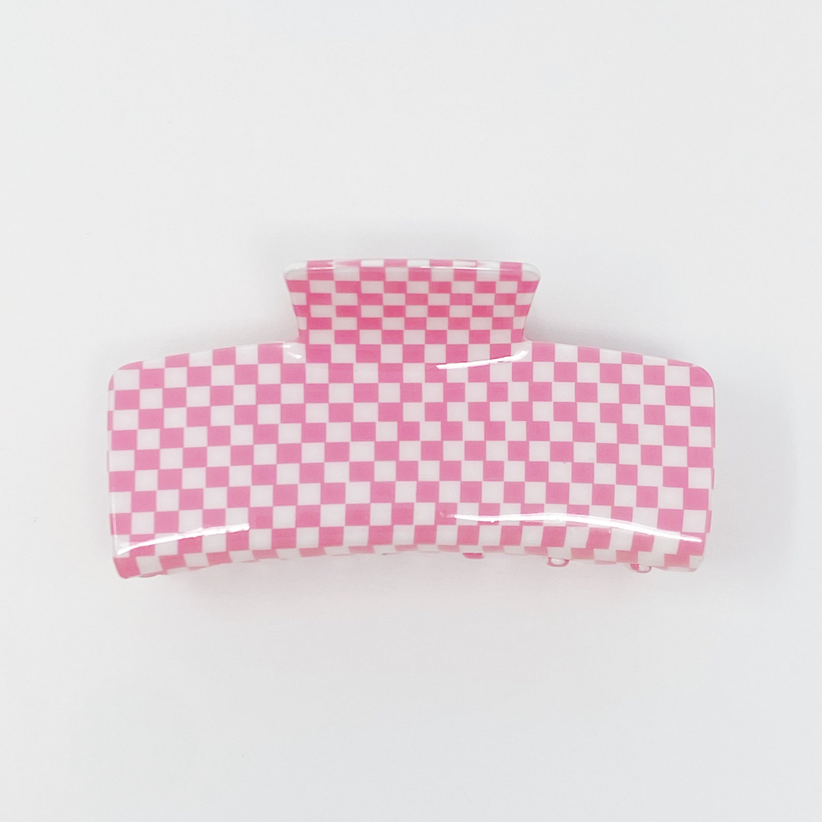 Urban Trendly Oversized Checkered Hair Claw Clip Women