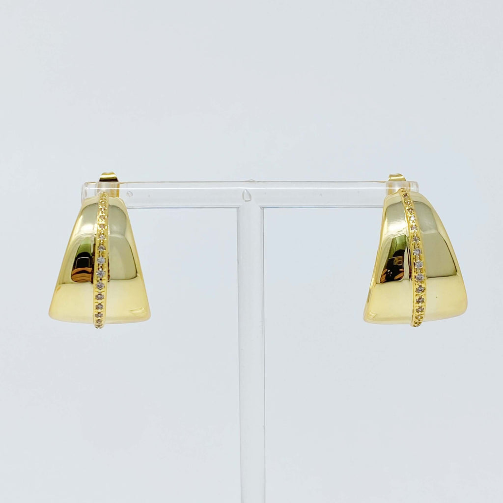 Urban Trendly Gold Hoop Earrings with CZ Sparkle