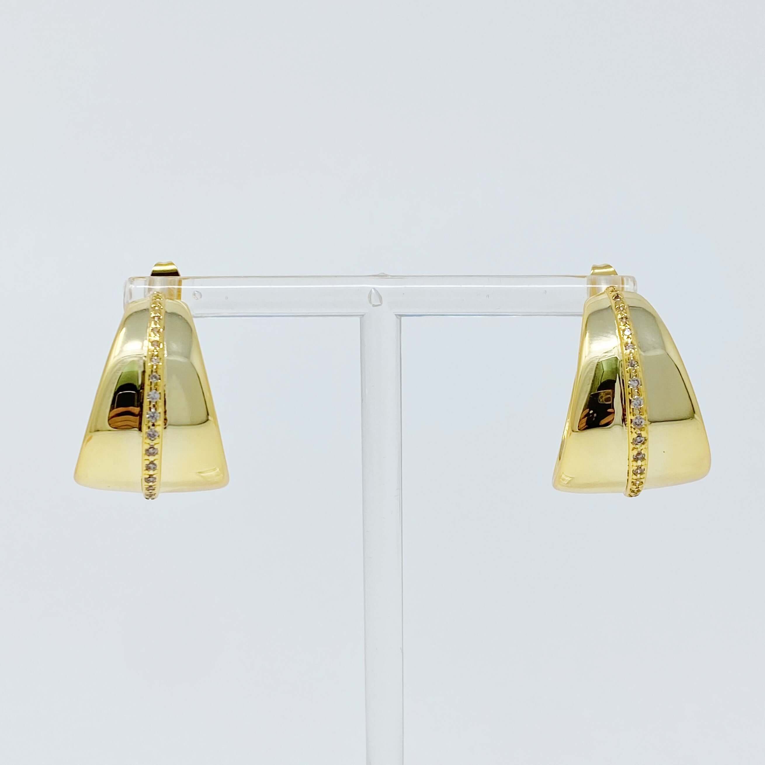 Urban Trendly Gold Hoop Earrings with CZ Sparkle